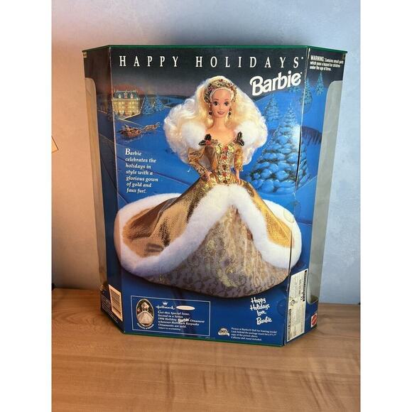 Happy Holidays 1994 Barbie Doll New In Box Slight Damage - Picture 7 of 11